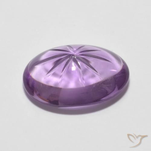 Améthyste Violet moyen naturelle ovale, 5.68 ct, Transparent