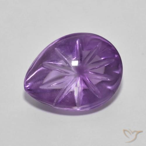 4.35ct Naturel Violet vif Améthyste, En forme de poire, Transparent