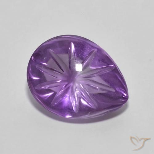 Améthyste Violet vif naturelle En forme de poire, 4.35 ct, Transparent
