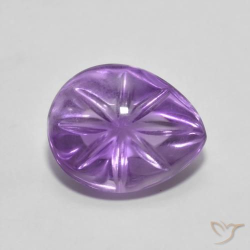 Améthyste Violet moyen naturelle En forme de poire, 4.09 ct, Transparent