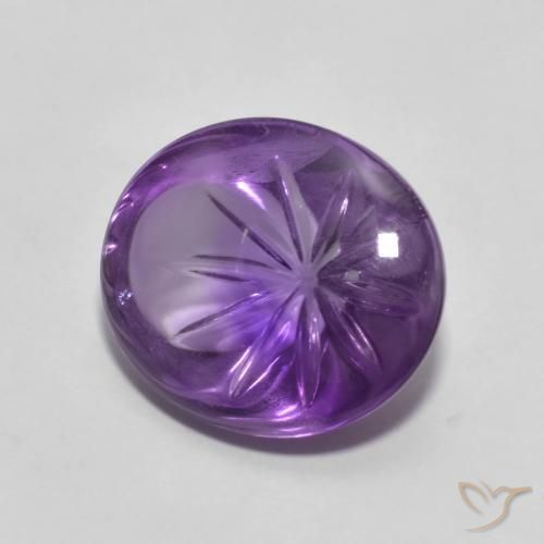 Améthyste Violet vif naturelle ovale, 5.92 ct, Transparent