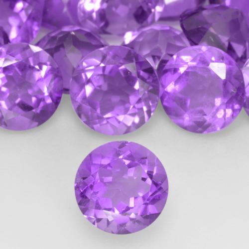 Améthyste Violet vif naturelle Coupe roude, 1.20 ct, VS