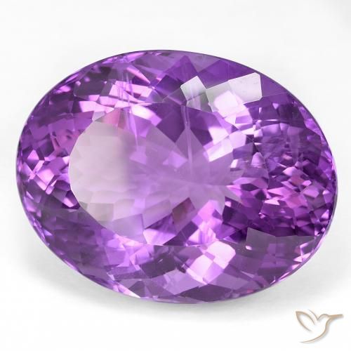Améthyste Violet intense naturelle ovale, 49.66 ct, VS