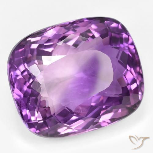 Améthyste Violet moyen naturelle Coussin, 45.20 ct, VVS-VS