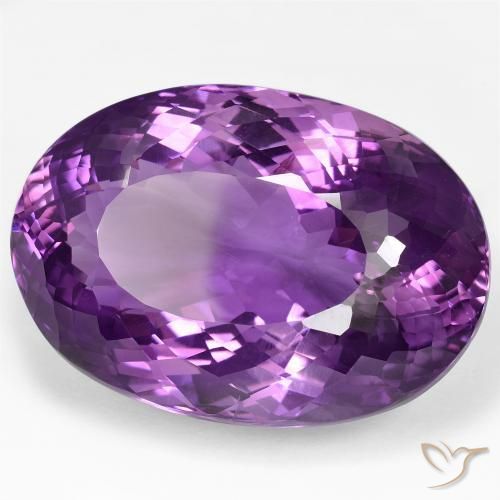 Améthyste Rose violet moyen naturelle ovale, 100.83 ct, VVS
