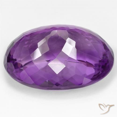 Améthyste Rose violet moyen naturelle ovale, 100.83 ct, VVS