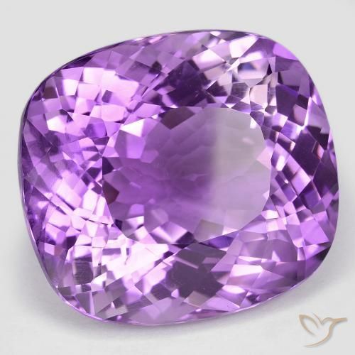 Améthyste Violet moyen naturelle Coussin, 54.24 ct, VVS-VS