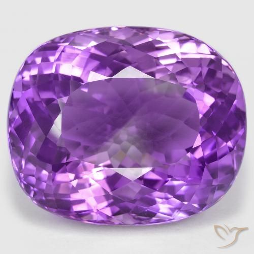 87.56ct Naturel Violet vif Améthyste, Coussin, IF