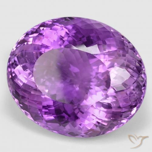Améthyste Violet rose vif naturelle ovale, 82.49 ct, VVS
