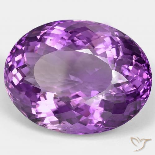 Améthyste Violet rose vif naturelle ovale, 85.07 ct, VVS-VS