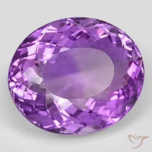 Améthyste Violet vif naturelle ovale, 62.72 ct, VVS-VS