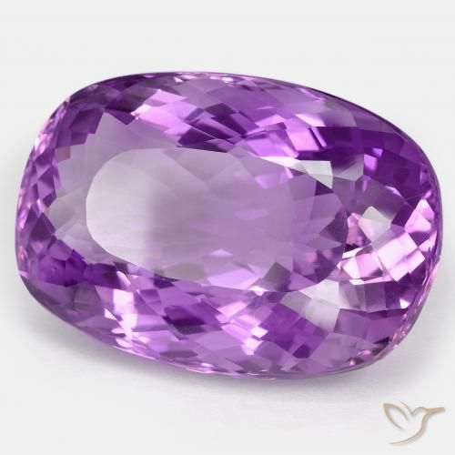 Améthyste Violet vif naturelle Coussin, 72.62 ct, VVS