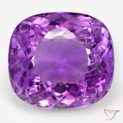Améthyste violet vif naturelle coupe coussin, 64,00 ct, VVS