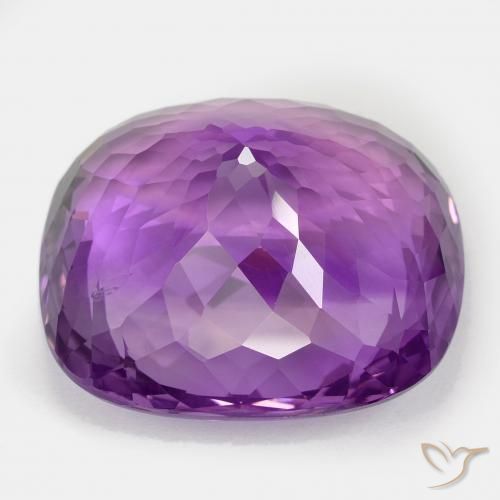 Améthyste violet vif naturelle coupe coussin, 64,00 ct, VVS