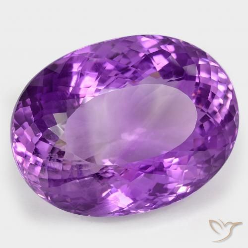 Améthyste Violet intense naturelle ovale, 104.56 ct, VS