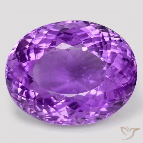 75.75ct Naturel Violet vif Améthyste, ovale, VVS