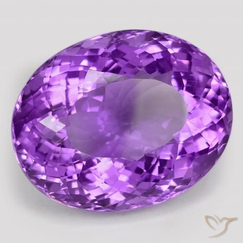Améthyste Violet vif naturelle ovale, 75.75 ct, VVS