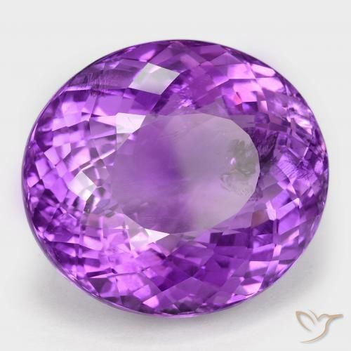 Améthyste Violet intense naturelle ovale, 58.32 ct, VS