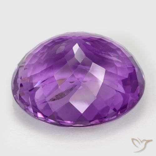 Améthyste Violet intense naturelle ovale, 58.32 ct, VS