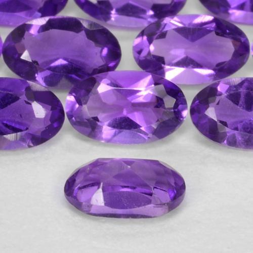Améthyste violet moyen naturelle coupe ovale, 0,21 ct, VS