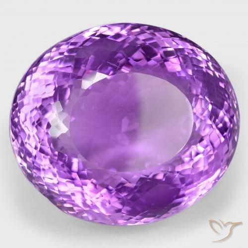 Améthyste Violet intense naturelle ovale, 108.70 ct, VS