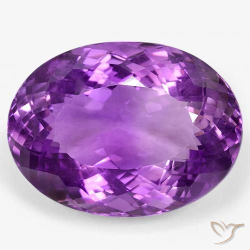 Améthyste violet vif naturelle coupe ovale, 105,63 ct, VVS