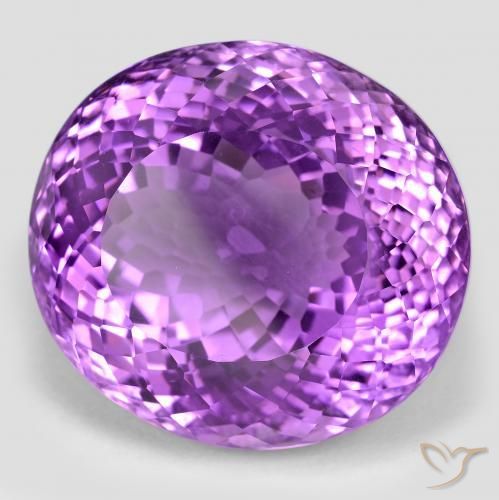 Améthyste Pourpre violacé moyen naturelle ovale, 81.18 ct, VVS-VS