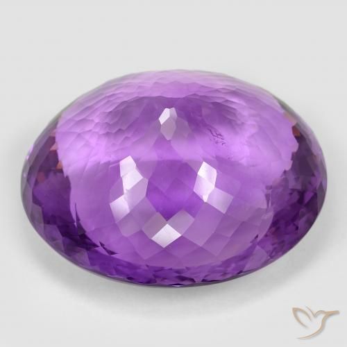 Améthyste Pourpre violacé moyen naturelle ovale, 96.04 ct, VVS-VS