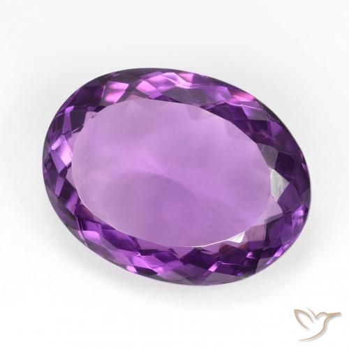 Améthyste Violet rose vif naturelle ovale, 12.14 ct, VVS