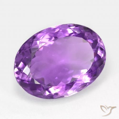 Améthyste Violet intense naturelle ovale, 15.41 ct, VS