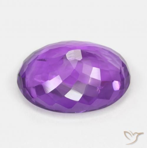 Améthyste Violet intense naturelle ovale, 15.41 ct, VS