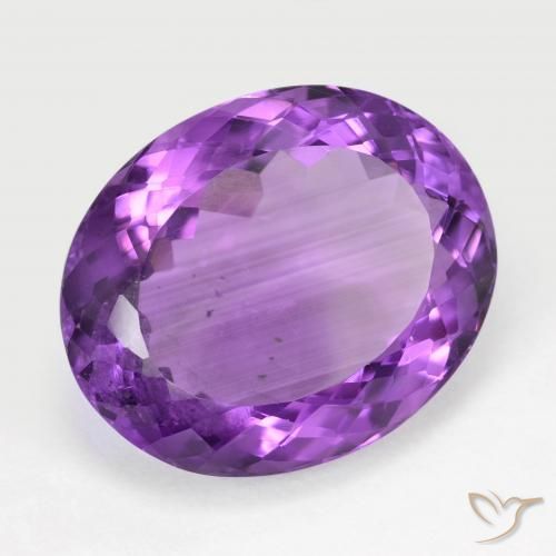 Améthyste Violet vif naturelle ovale, 19.27 ct, VS