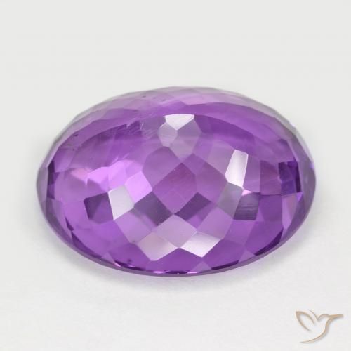 Améthyste Violet vif naturelle ovale, 19.27 ct, VS