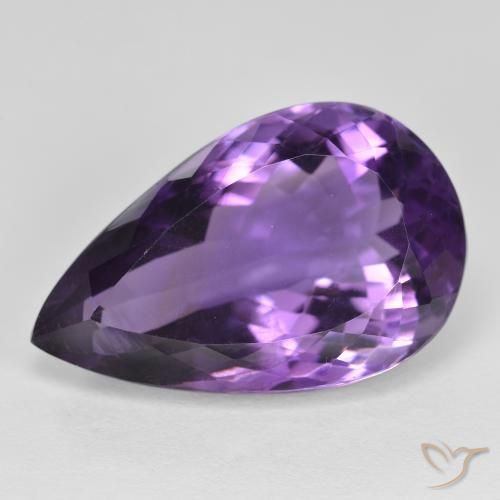 15.65ct Naturel Violet foncé Améthyste, En forme de poire, VS