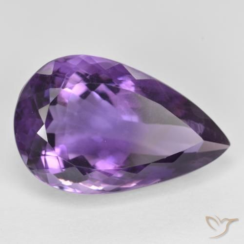 Améthyste Violet foncé naturelle En forme de poire, 15.65 ct, VS
