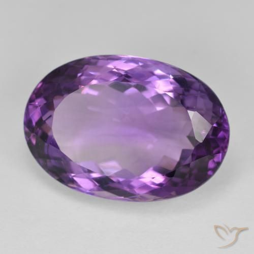 Améthyste Violet intense naturelle ovale, 14.30 ct, VS