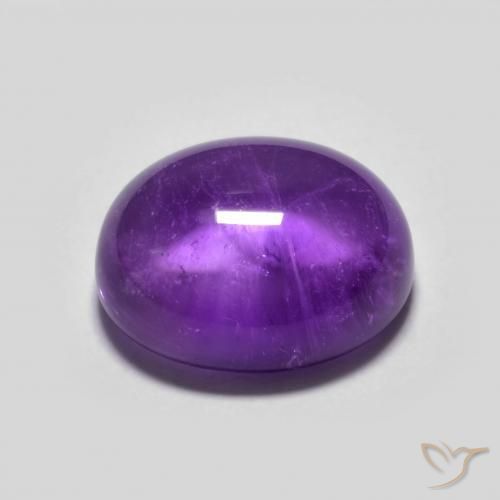 Améthyste Violet foncé naturelle ovale, 4.09 ct, Transparent