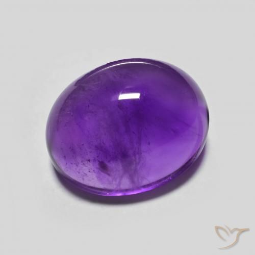 Améthyste Violet vif naturelle ovale, 4.17 ct, Transparent