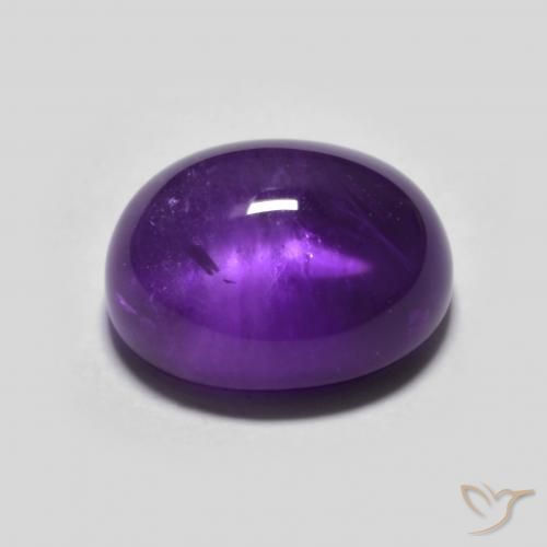Améthyste Violet vif naturelle ovale, 4.17 ct, Transparent