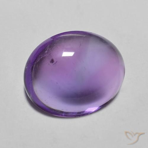 Améthyste Violet Rosâtre naturelle ovale, 3.46 ct, Transparent