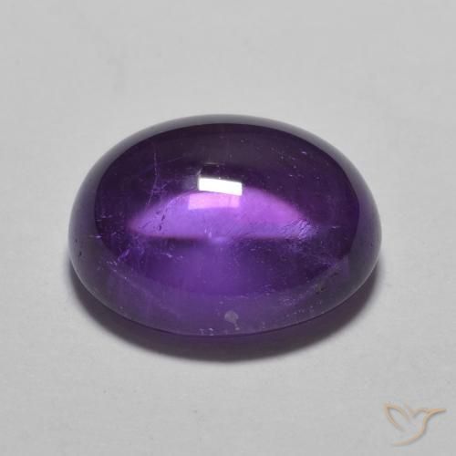 Améthyste violet intense naturelle coupe ovale, 3,80 ct, transparent