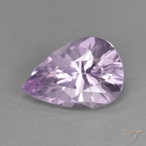 Améthyste Violet iris léger naturelle En forme de poire, 4.65 ct, VVS