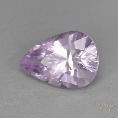 Améthyste Violet iris léger naturelle En forme de poire, 4.65 ct, VVS