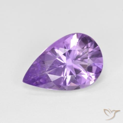 Améthyste Violet moyen naturelle En forme de poire, 3.15 ct, VVS