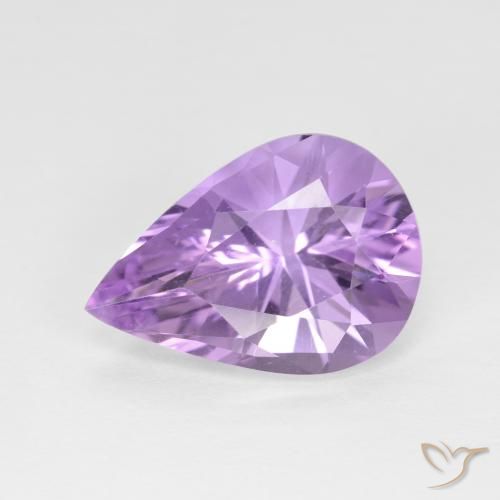 3.14ct Naturel Violet moyen Améthyste, En forme de poire, VVS