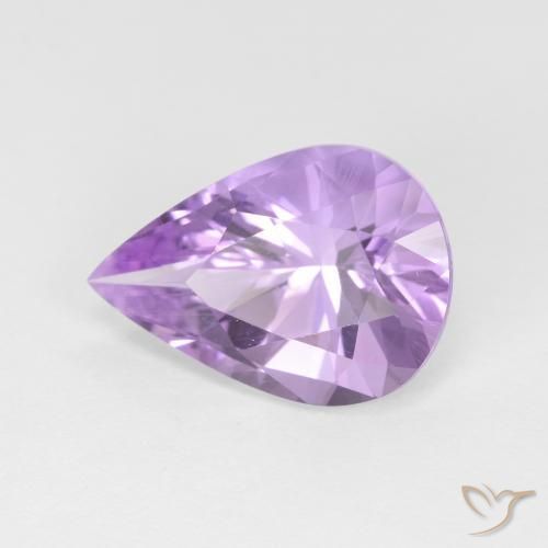 Améthyste Violet moyen naturelle En forme de poire, 3.14 ct, VVS