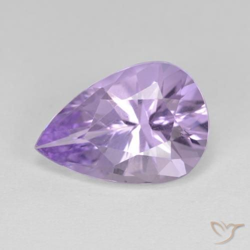 4.17ct Naturel Violet rosâtre léger Améthyste, En forme de poire, VVS