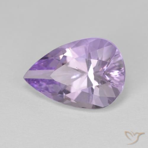 Améthyste Violet rosâtre léger naturelle En forme de poire, 4.17 ct, VVS
