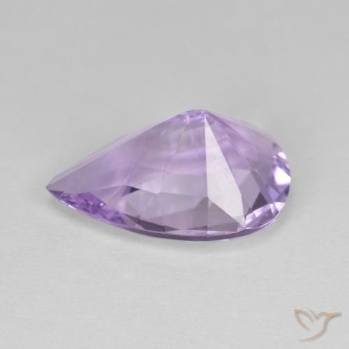 Améthyste Violet rosâtre léger naturelle En forme de poire, 4.17 ct, VVS