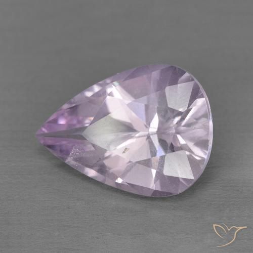 Améthyste Violet iris léger naturelle En forme de poire, 3.27 ct, VS